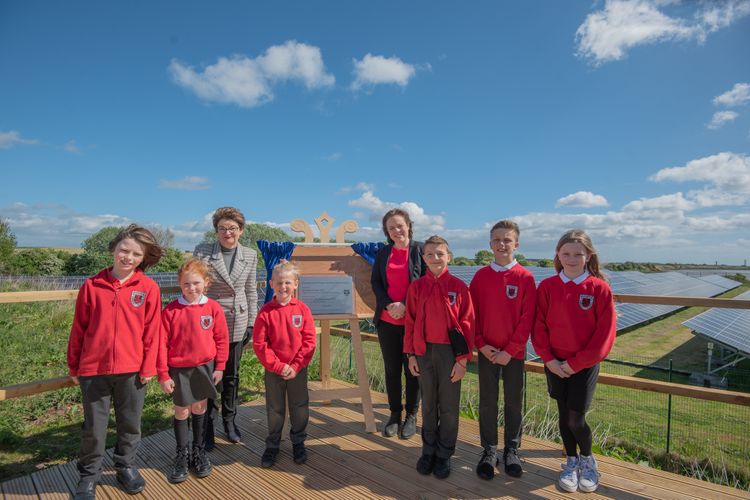 Photo of Kate Forbes and children as Scotland’s oldest university launches solar farm